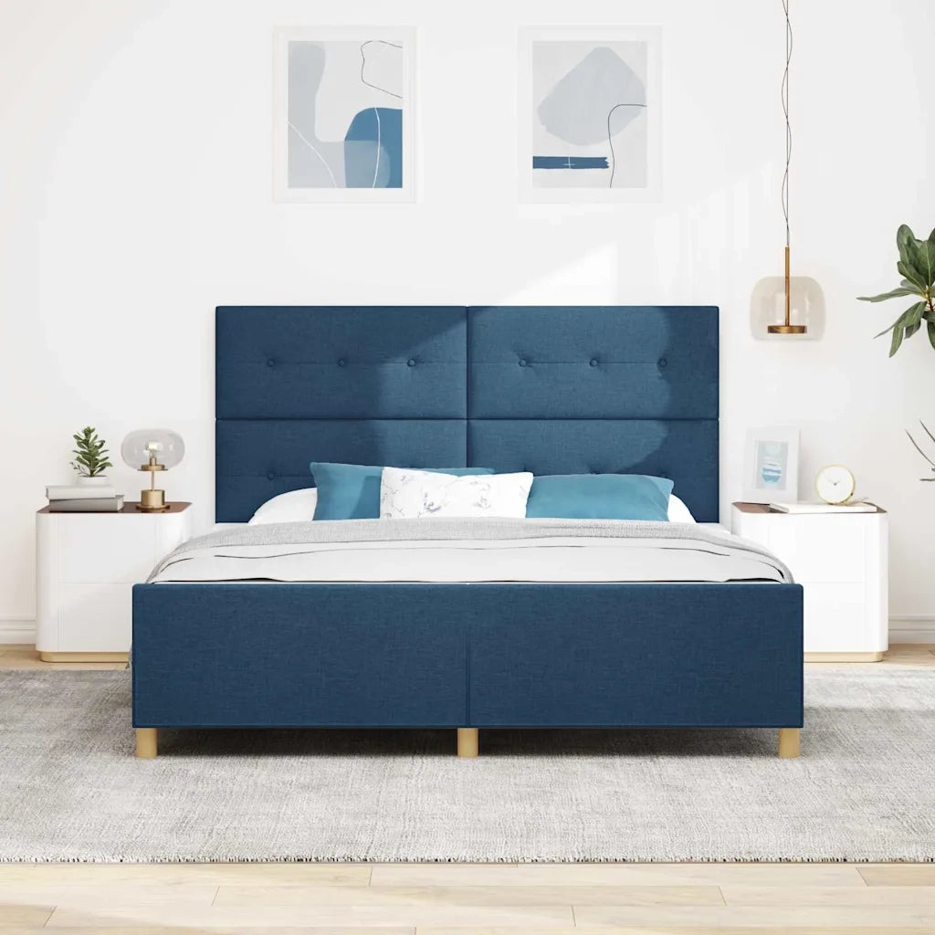 Struttura del letto con testiera Blu 180 x 200 cm Tessuto 3344752