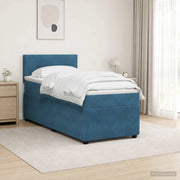 Letto box spring con materasso Blu 100 x 200 cm Velluto 3453087