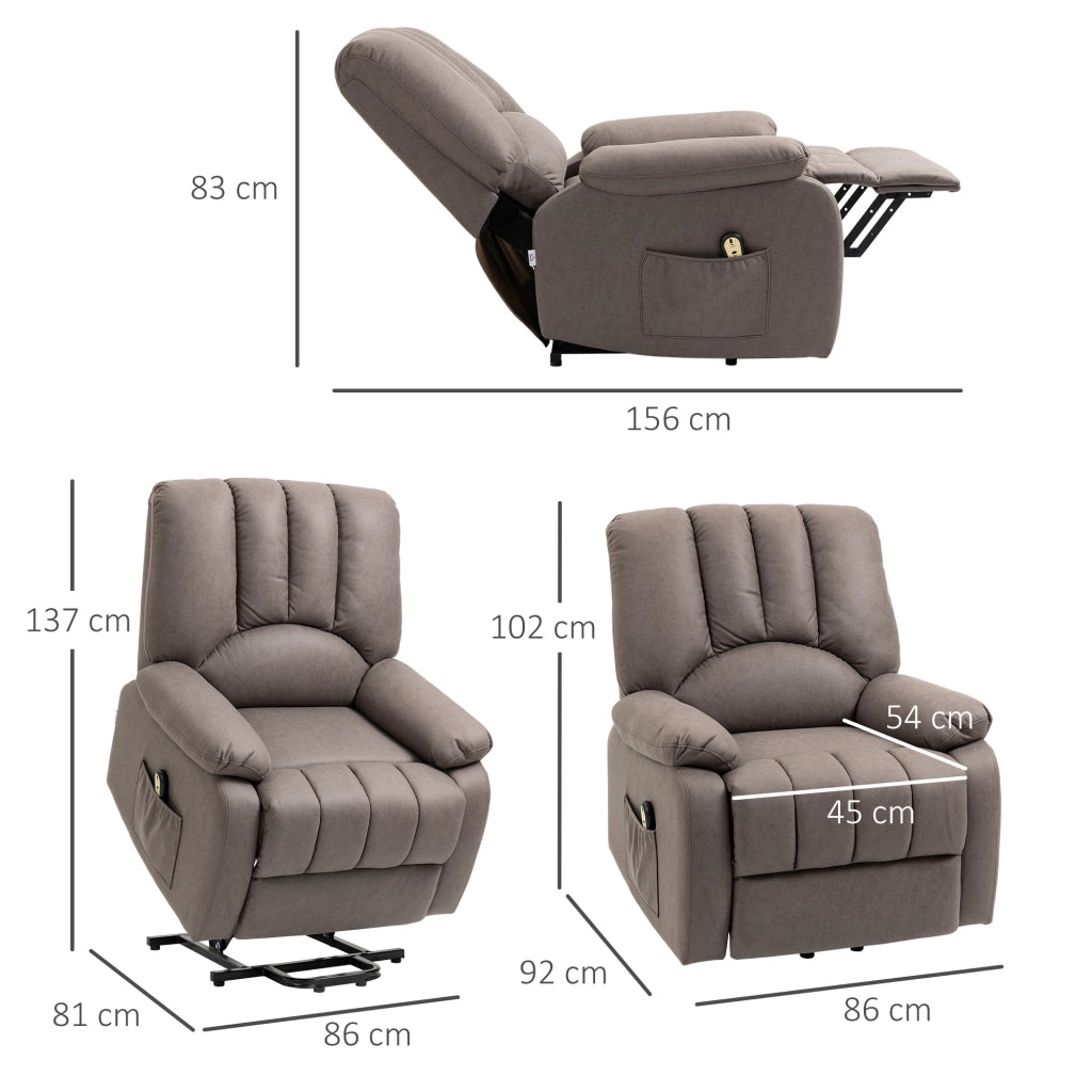 Poltrona relax reclinabile elettrica con poggiapiedi e telecomando ¨C zephmum ¨C 86x92x102 cm grigio