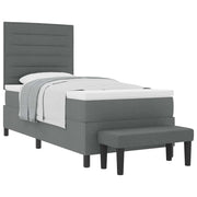 Letto a molle con cuscino Grigio scuro 90 x 190 cm Tessuto 3343954
