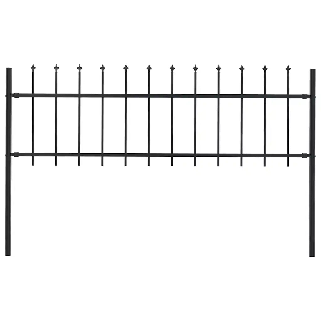 Recinzione da Giardino Woerden con Punta a Lancia in Acciaio 170x60 cm Nero 144923