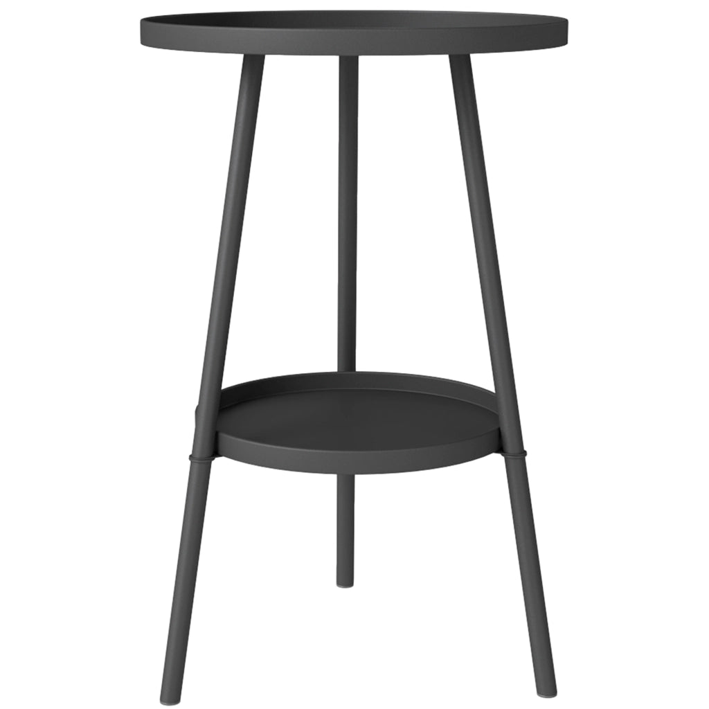 Tavolino rotondo a 2 livelli ¨C zephmum ¨C metallo nero ?32x51cm