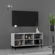 Mobile TV con Gambe in Metallo Grigio Cemento 103,5x30x50 cm cod mxl 5585