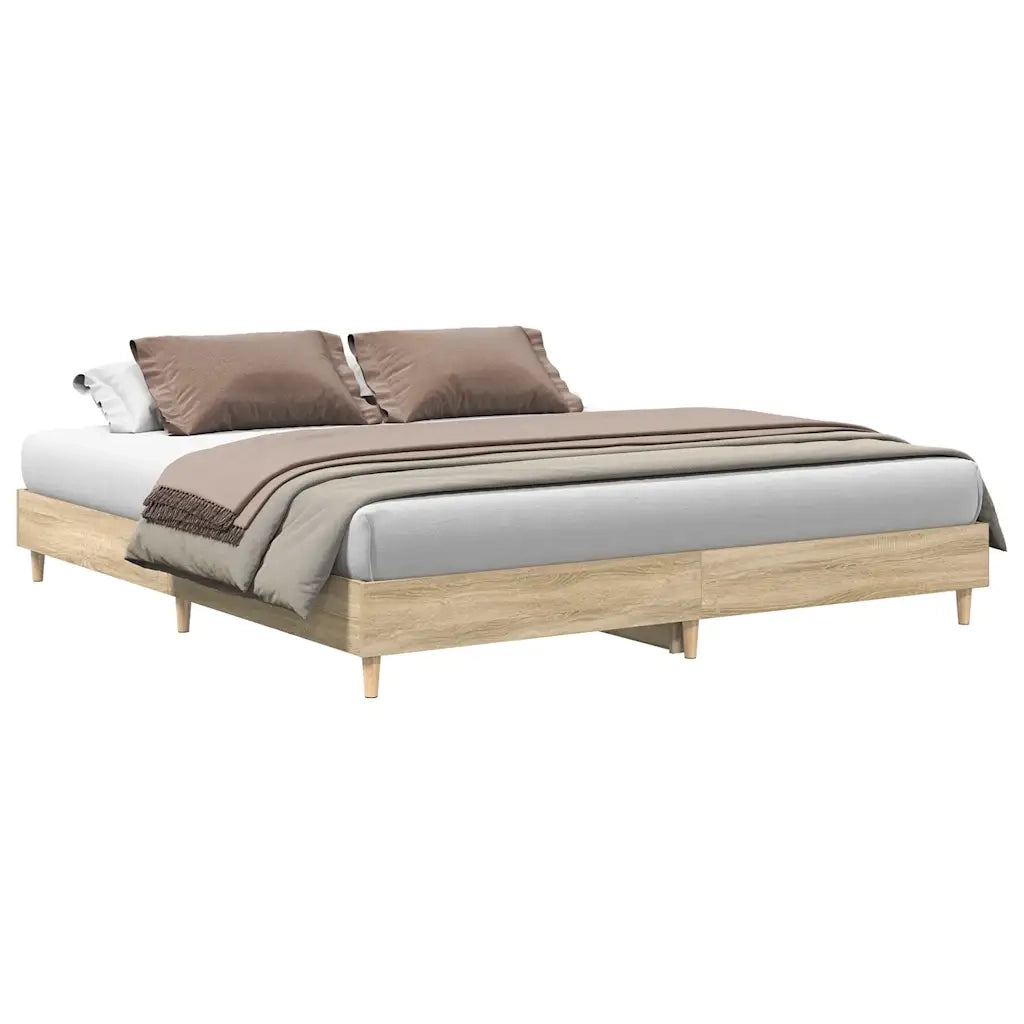 vidaXL Giroletto senza Materasso Rovere Sonoma 160x200cm in Truciolato