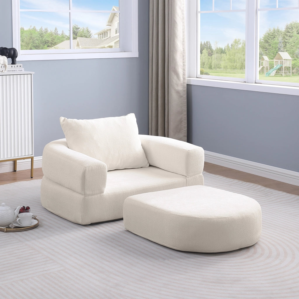 DIVANO modulare reversibile 105x28x28 cm in ciniglia beige