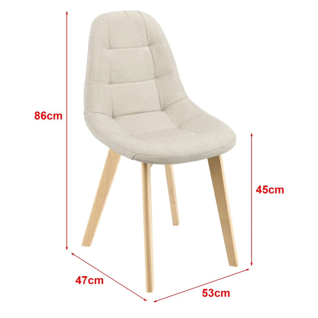 Set di 2 sedie da pranzo 86 x 53 x 47 cm beige 03_0006733