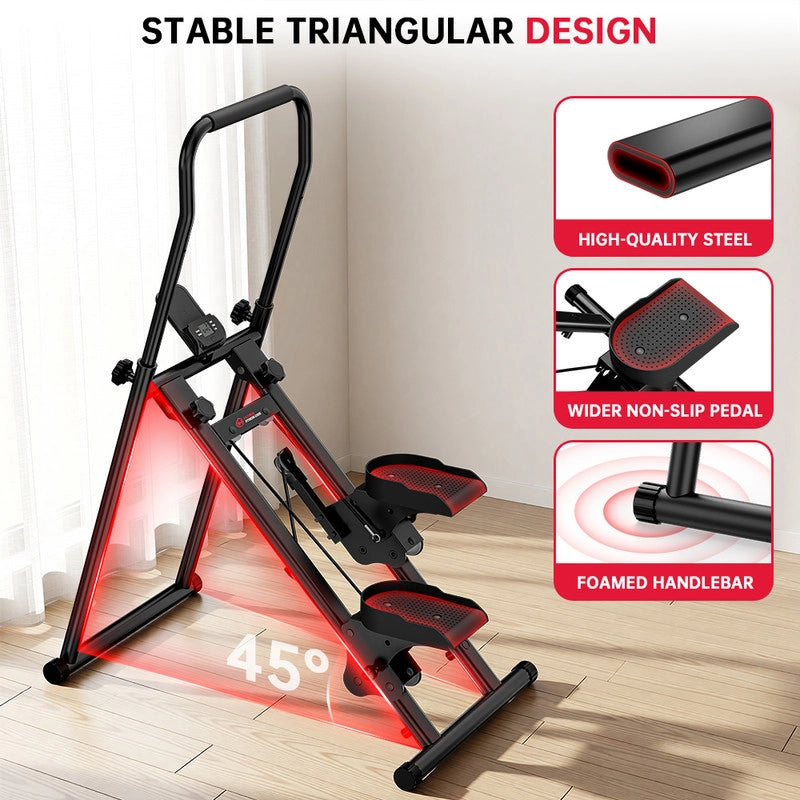 Stepper per Scale Verticale con Schermo LCD,RATTANTREE Manubri Regolabili e Pedali Antiscivolo, Stepper per Scale Fitness Professionale,Portata 150 kg