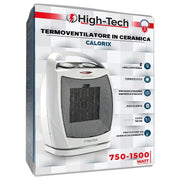 HIGH TECH TERMOVENTILATORE IN CERAMICA 2 LIVELLI DI POTENZA, TERMOSTATO, CAVO 130 CM 750-1500W