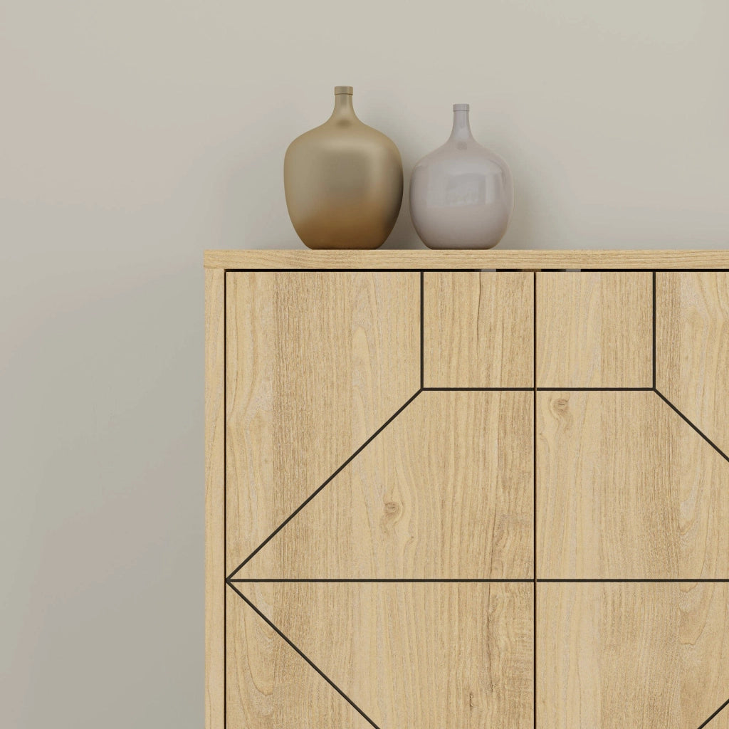 Madia Earl, Credenza 4 Ripiani, 184x35x77h cm Marrone Quercia