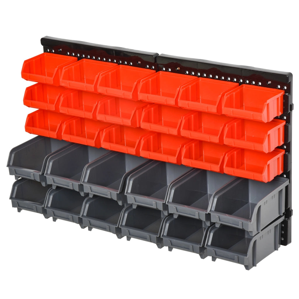 Libreria a parete con scatole ¨C zephmum ¨C rosso 37,5x18x63 cm