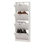 Mobile Portascarpe Pesche, Scarpiera un Ripiano, 58x18x155.5h cm Bianco