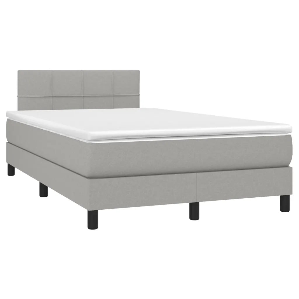 Letto a Molle Materasso e LED Grigio Chiaro 120x190 cm Tessutocod mxl 92253