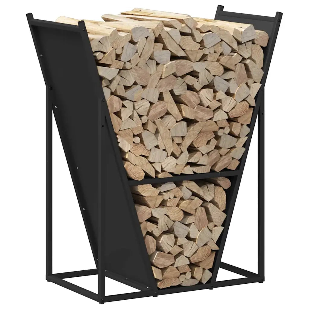 Rastrelliera per Legna da Ardere Nera 69,5x35x81 cm 864177