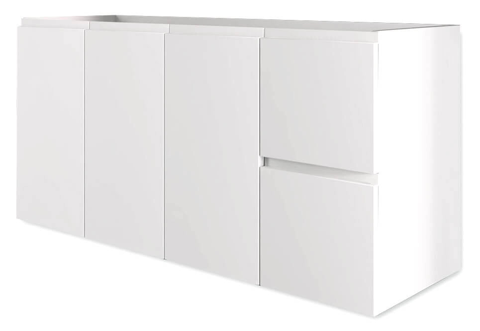 Mobile Bagno Sospeso 100 cm Lavabo e Specchio Tavassi Urano Bianco Lucido