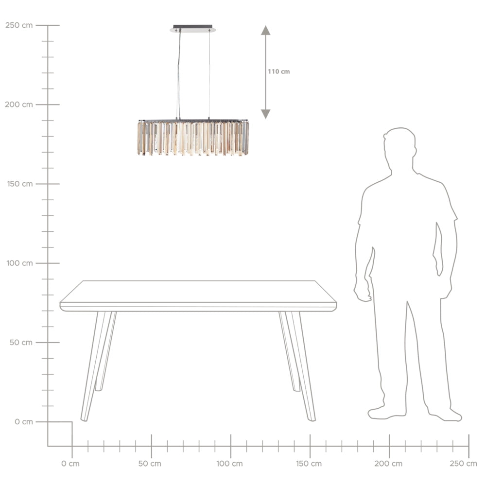 Lampadario in ferro argentato con cristalli di vetro Finitura cromata Illuminazione in stile glamour Soggiorno Sala da pranzo