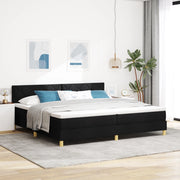 Letto a Molle con Materasso e LED Nero 200x200 cm Tessuto