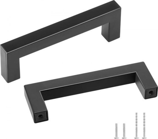 Set di 10 maniglie di cucina, maniglie in acciaio inossidabile, 108 x 12 x 35 mm, maniglia di cucina, distanza tra i fori 96 mm, maniglia di porta, spessore delle porte 1,52-2 cm o 1,27-4 cm, maniglie di porta, maniglie di cassetto