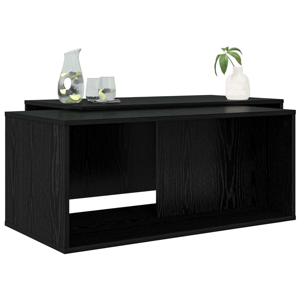 Set di Tavolini da Caffè 2 pcs Rovere Nero Legno multistrato 8000261