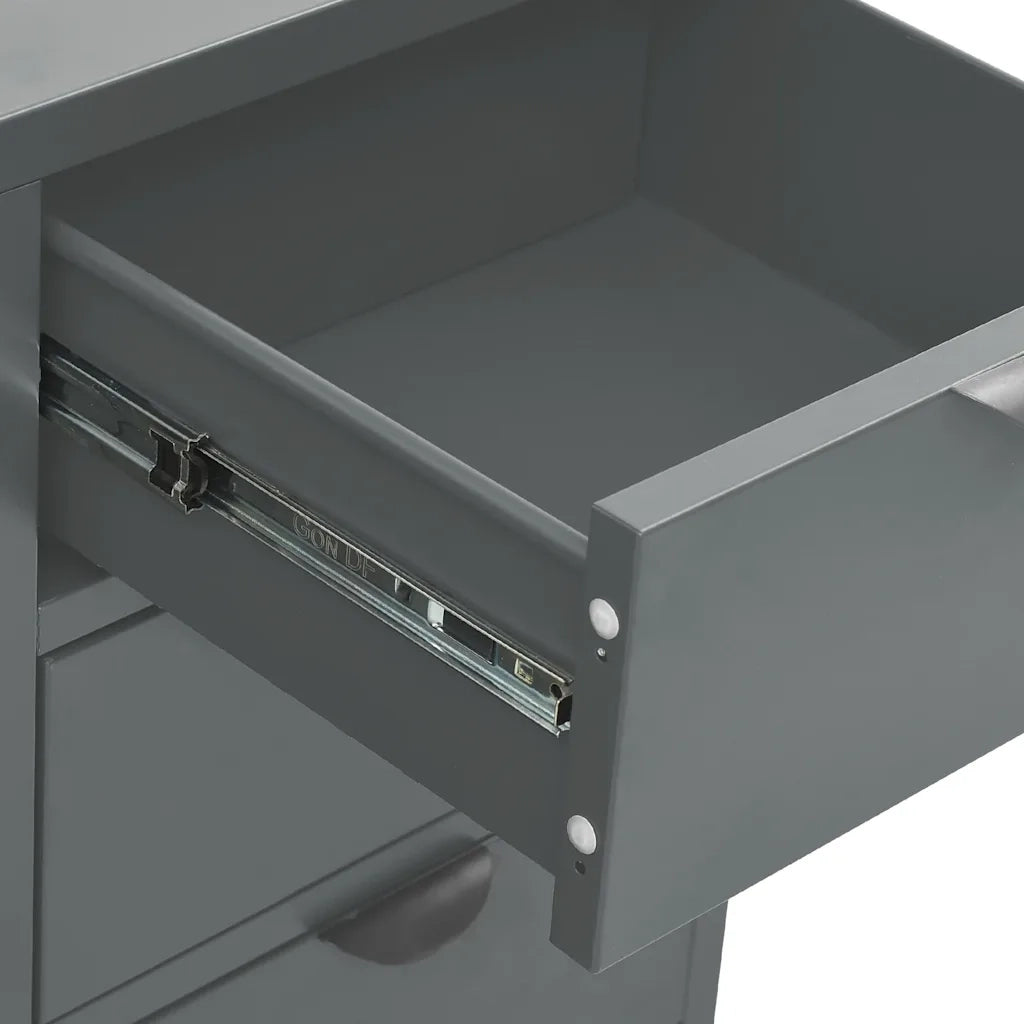 Credenza Antracite 75x35x70 cm in Acciaio e Vetro Temperato 336075