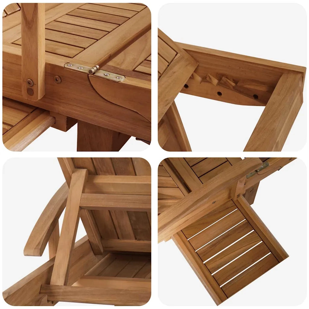 Lettino Prendisole | Sdraio da giardino | Lettino da sole con cuscino Marrone 195 x 59 x 78,5 cm