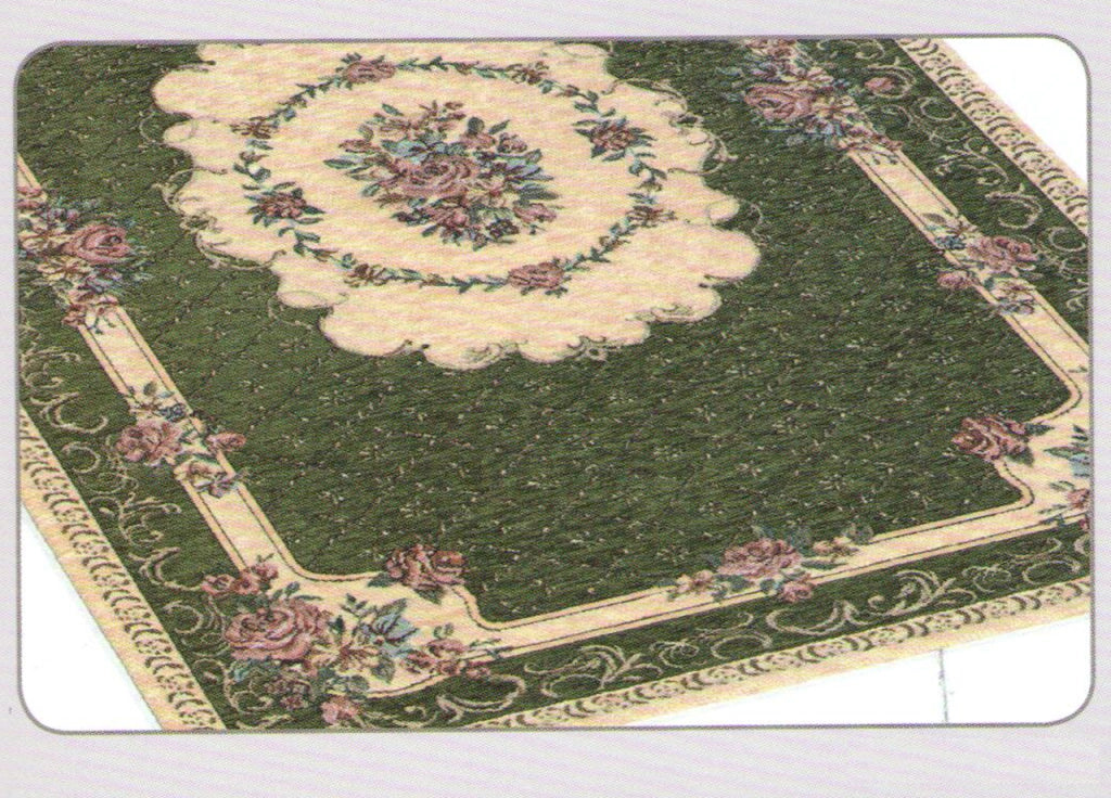 Tappeto Velour Antiscivolo Modello Bouquet By Suardi - 65x110(2 tappeti) - Verde