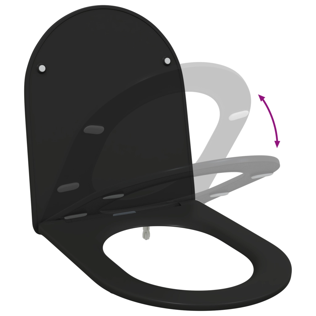 Seggiolino per Toilette a Rilascio Rapido con Chiusura Morbida - Duroplast, Nero