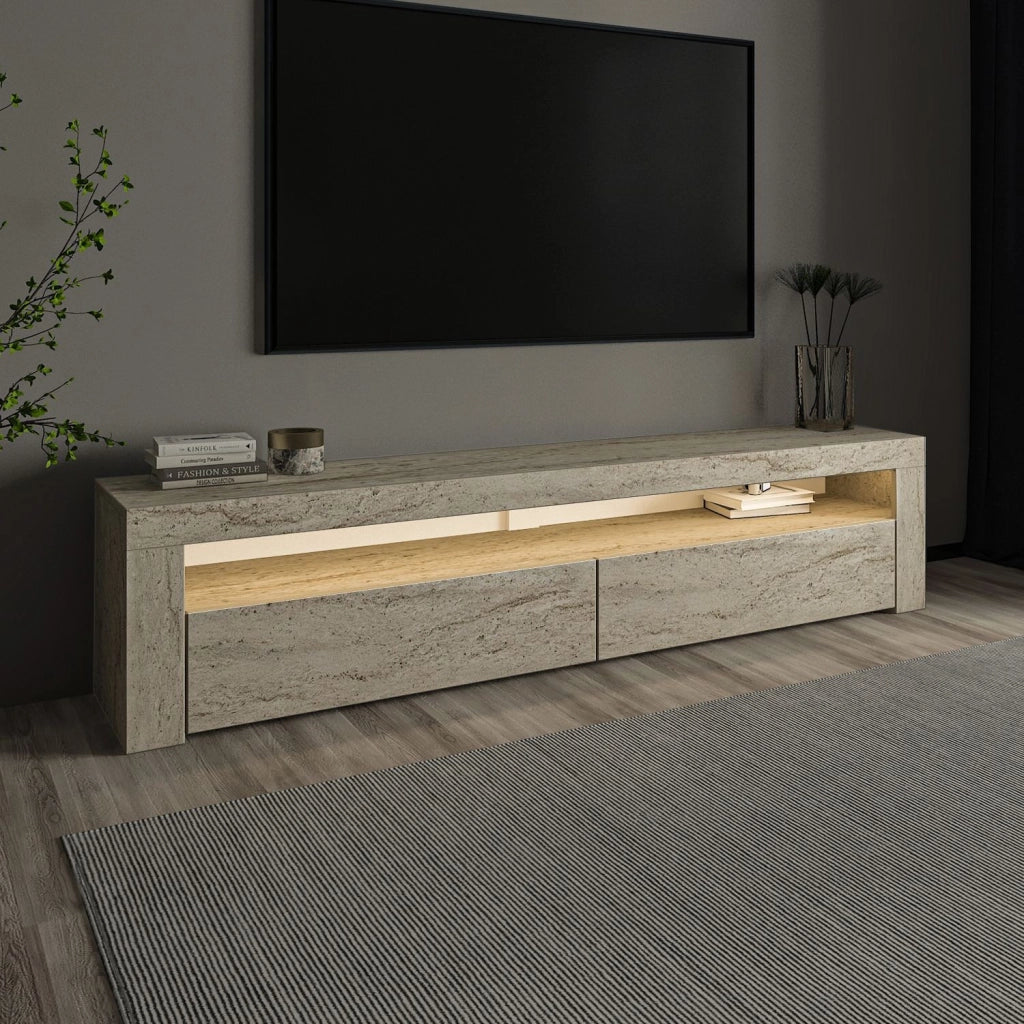 Porta TV in legno "Bati" - 150 x 36 x 46 cm - Travertino