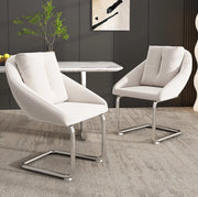 Set di 6 sedie in velluto beige con struttura in metallo; ergonomiche e confortevoli