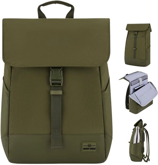 Borsa Portatile per Laptop per Donna e Uomo Verde - 14L - Borsa per Notebook Stilosa - Impermeabile