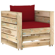 Set Salotto da Giardino 2 pz con Cuscini Legno Impregnato Verde 3074540
