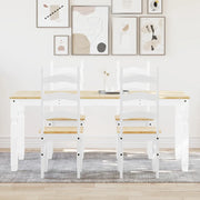 Set da Pranzo 5 pz PANAMA Bianco in Legno Massello di Pino 3345211