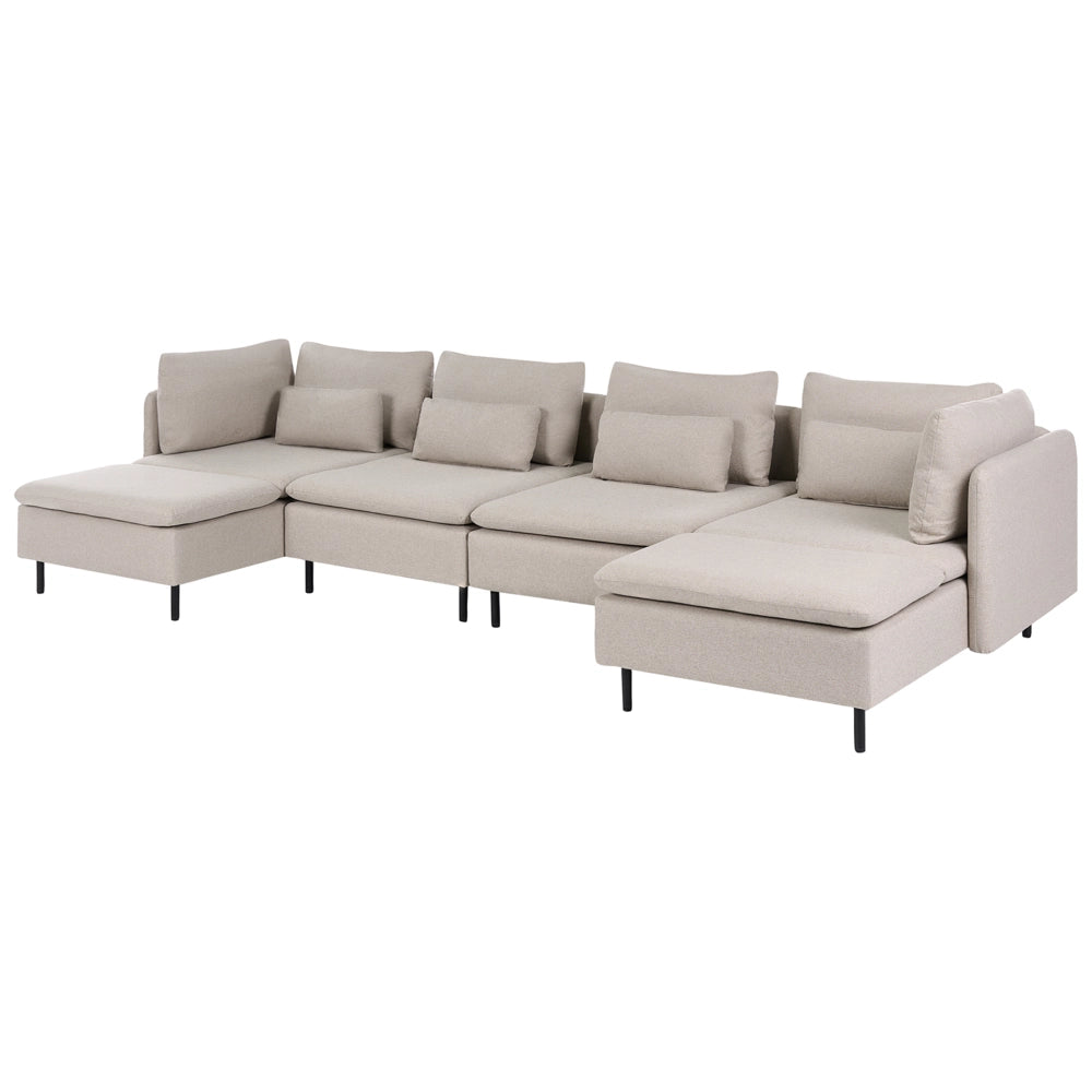 Divano modulare lato sinistro 4 posti in Velluto a coste beige design moderno soggiorno
