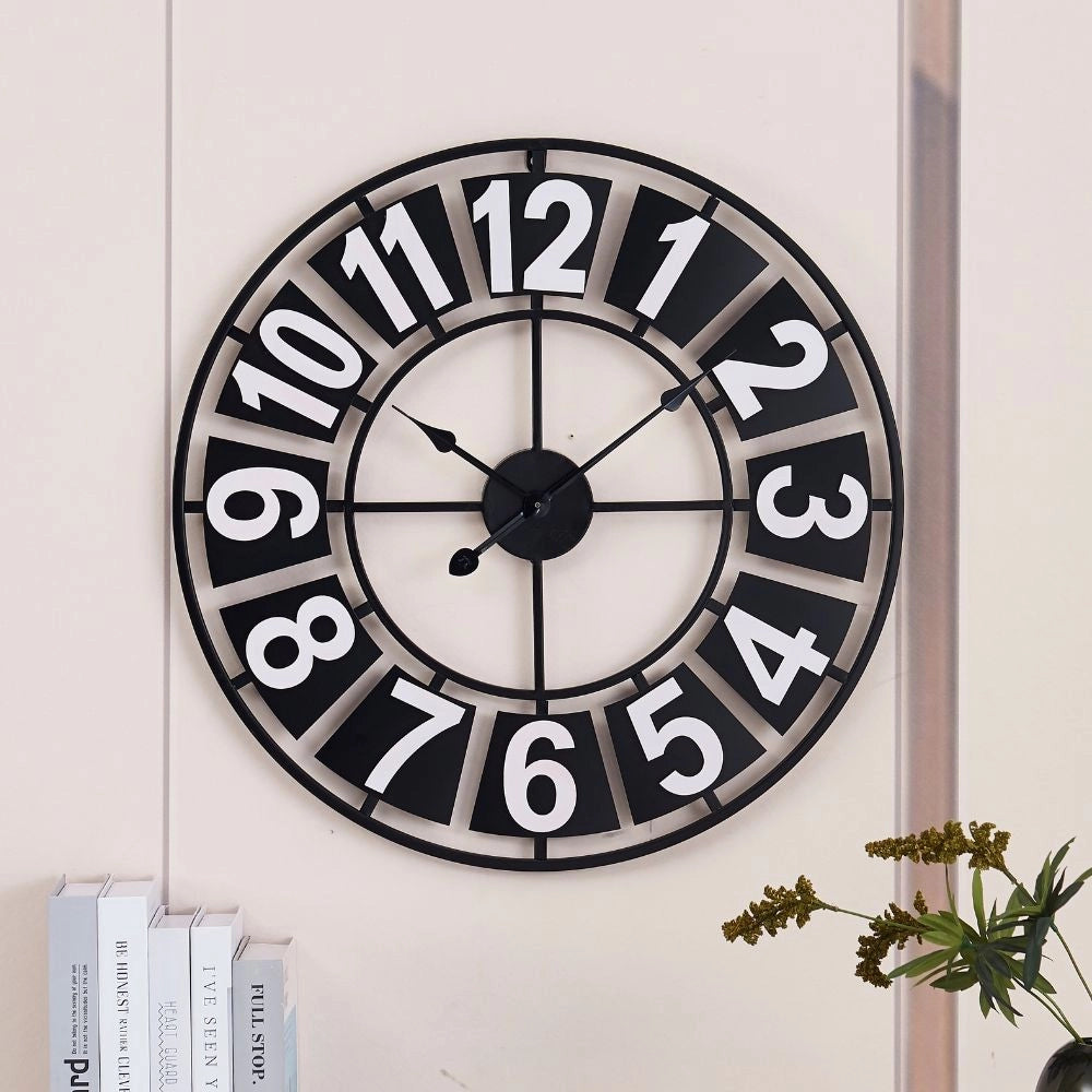Orologio tondo da parete colore nero