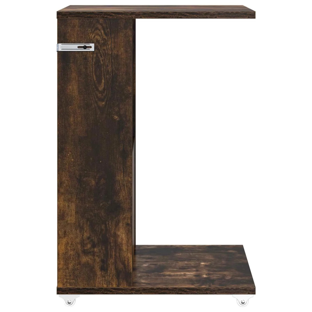 Tavolo laterale con ruota Rovere fumé 40 x 35 x 60 cm 8000376