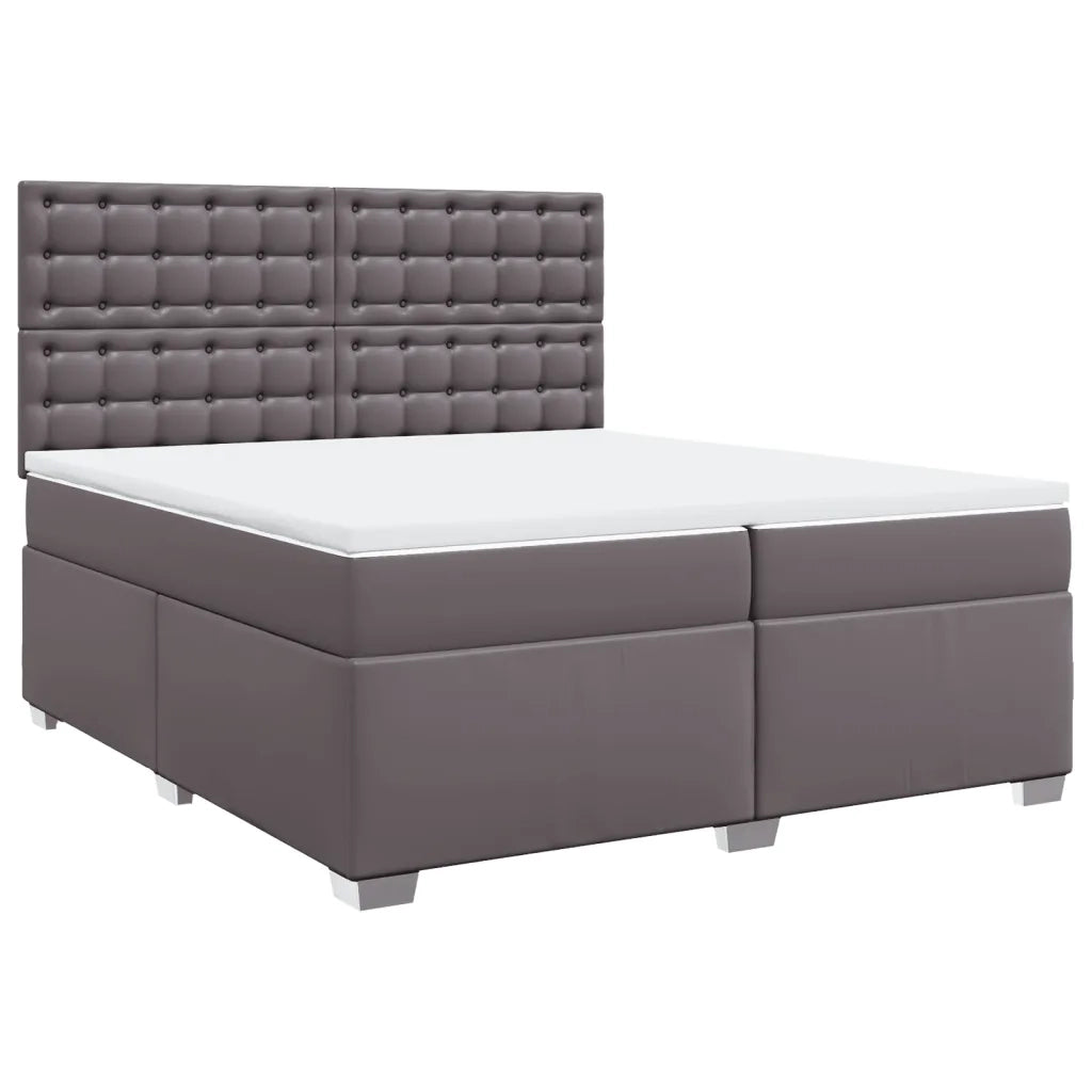 Giroletto a Molle con Materasso Grgio 200x200 cm in Similpelle