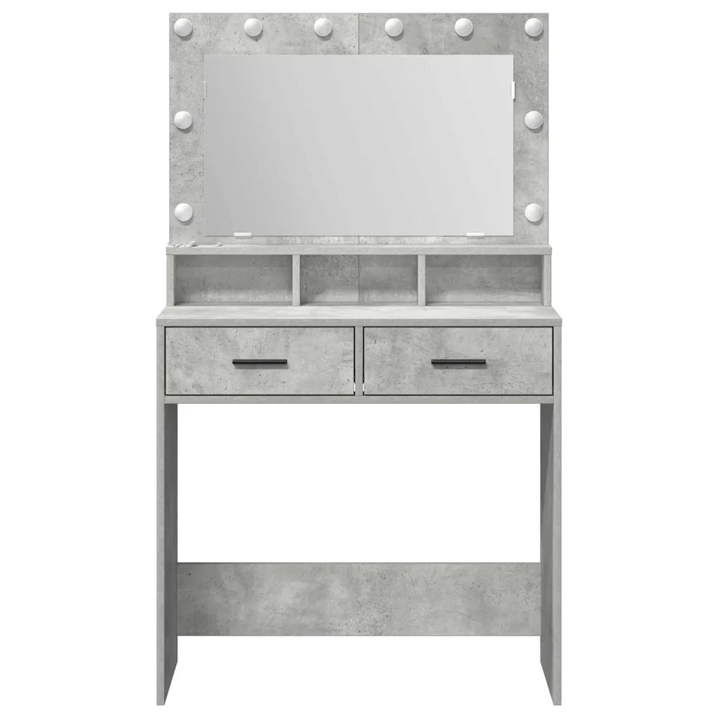 Tavolo da Trucco con cassetto Grigio cemento 79 x 41 x 135 cm 865085