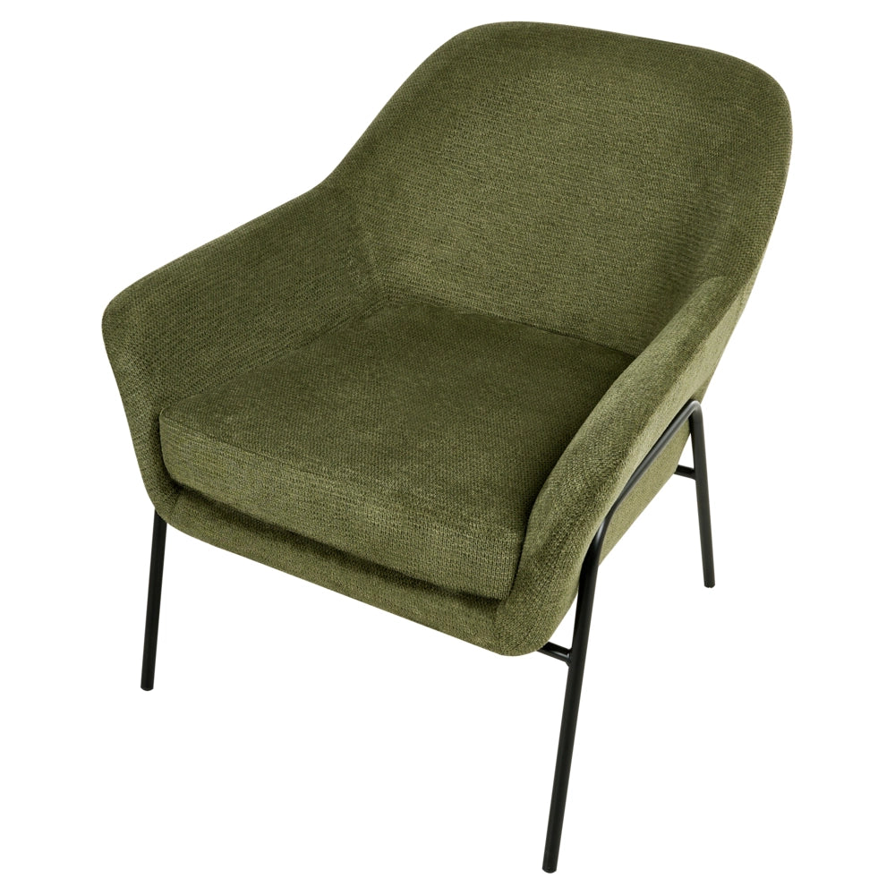Poltrona verde con rivestimento in poliestere e struttura in metallo Moderno