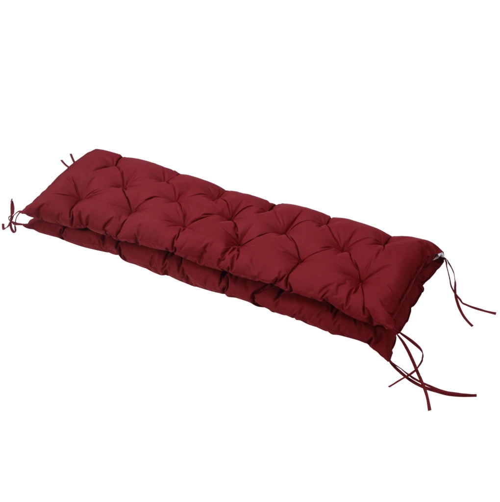 Cuscino per panca 3 posti 150 x 98 x 8 cm in poliestere rosso con schienale