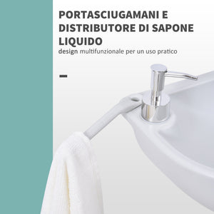 Lavabo Portatile da Campeggio 17L 51x33,5x103 cm con Ruote in HDPE  Grigio Chiaro