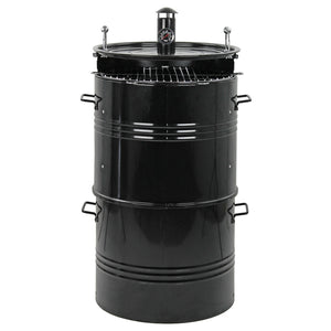 Barbecue Affumicatore a Carbone Carbonella 46,5x42,5x101 cm Griglia Ø47 cm Barrel Nero