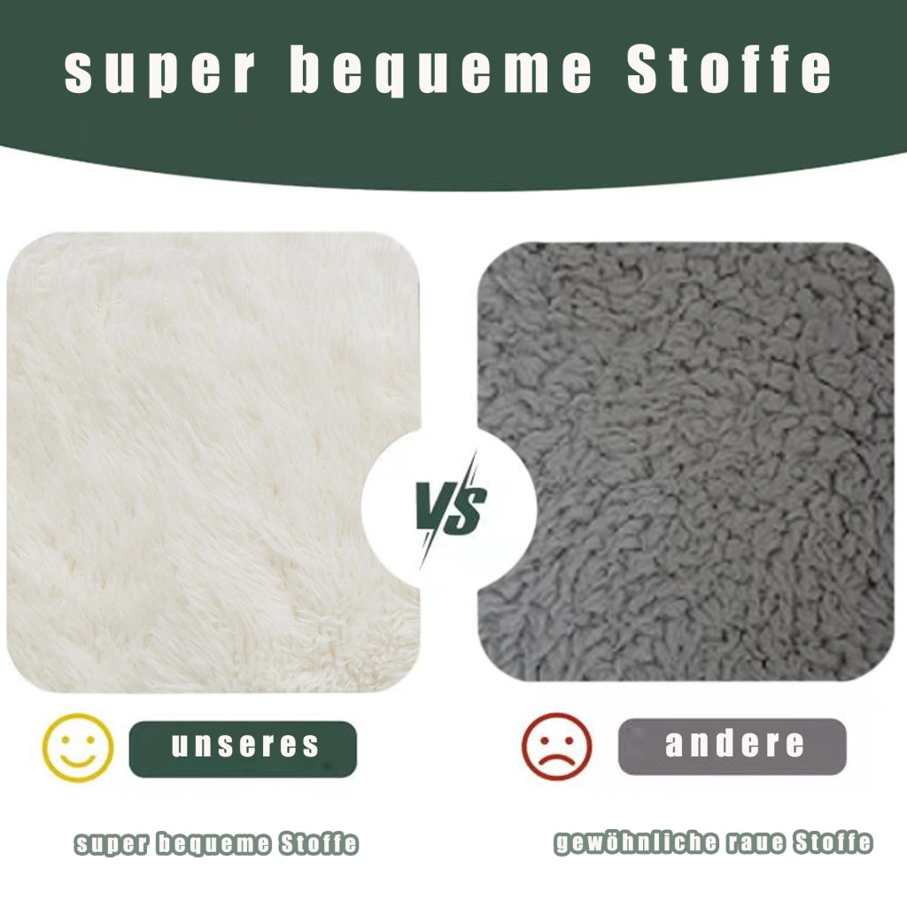 Canapé convertible da pavimento con schienale regolabile a 5 posizioni e cuscino in pelliccia sintetica beige