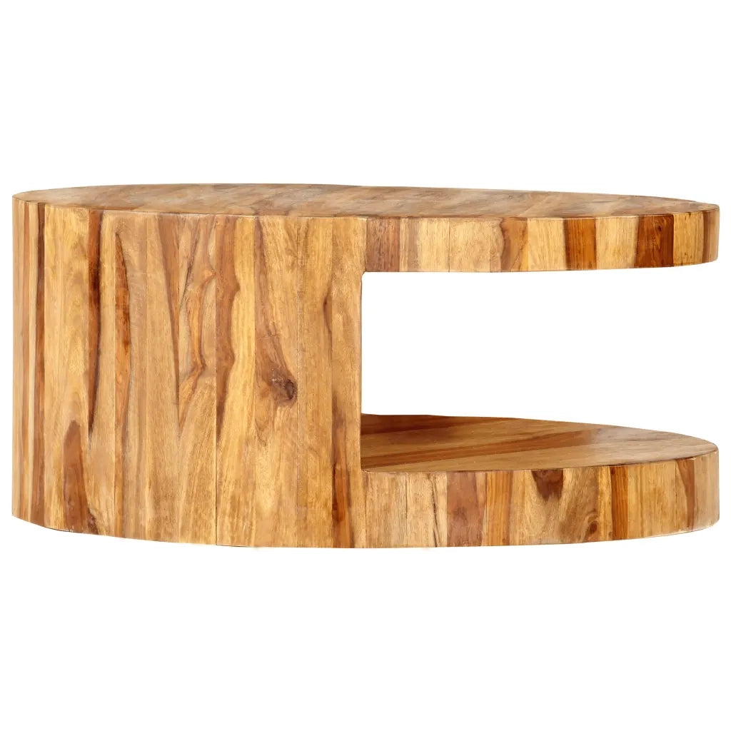 Tavolino da Salotto Rotondo 65x30 cm Legno Massello di Acacia 287350