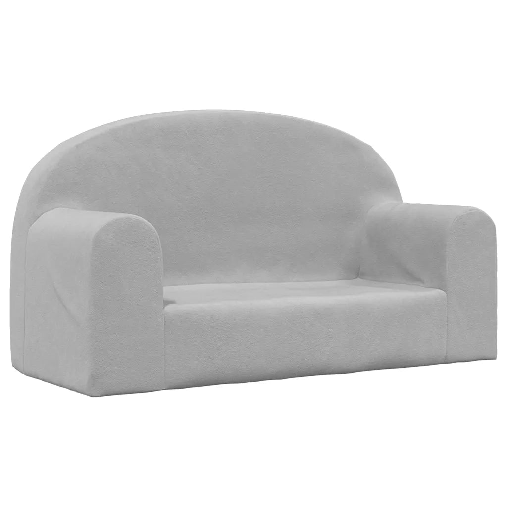 Divano | Divano da soggiorno | Sofa per Bambini a 2 Posti Grigio Chiaro in Morbido Peluche