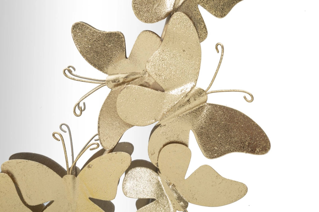 Specchio Glam Oval Butterfly 59x3x89,5 Misura Specchio 46x78 cm in Ferro Oro