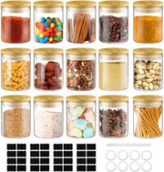 Set di Contenitori per Cucina, Contenitore per Cucina con Dose, Contenitore per Cucina con Chiusura Ermetica, Capacità 180 ml, Set di 12 pezzi