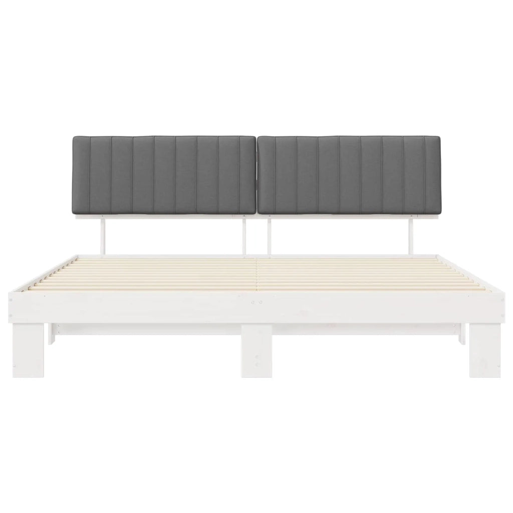 Letto con Testiera Rivestita Grigio chiaro 200 x 200 cm