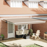 Tenda da Sole-Tenda parasole per balcone Beige 450 x 300 x 165 cm Poliestere e Metallo 674596