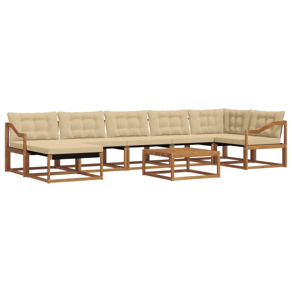 Set di divani da esterno con cuscino 22 pcs Naturale e Beige 3369708