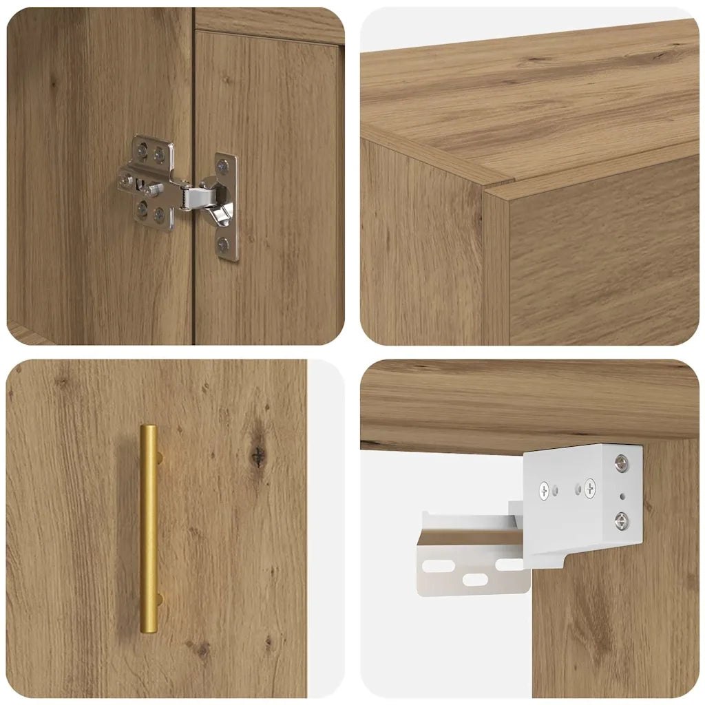 Mobile a muro 2 pcs Rovere artigianale 69,5 x 34 x 90 cm
