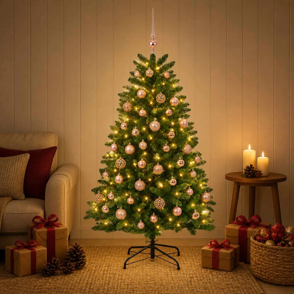 Albero di Natale artificiale verde medio con palline 180 cm 3466731